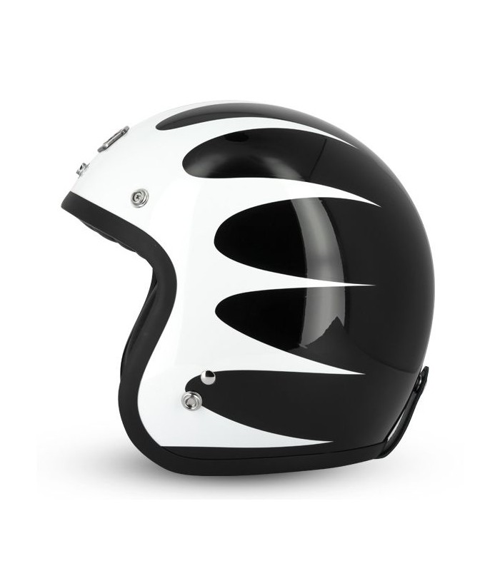 Casque jet gasoline cafe Racer S250 Noir-Blanc - degriffbike.ch