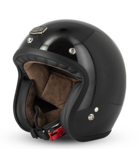 Casque jet gasoline cafe Racer S250 Noir pailleté - degriffbike.ch