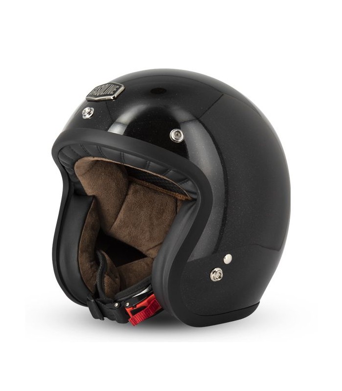 Casque jet gasoline cafe Racer S250 Noir pailleté - degriffbike.ch