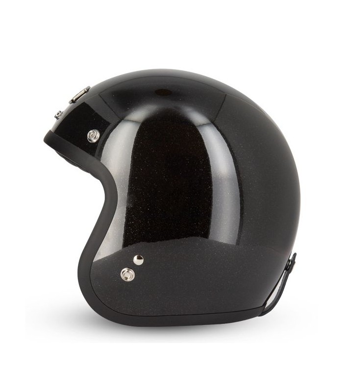 Casque jet gasoline cafe Racer S250 Noir pailleté - degriffbike.ch